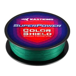 KastKing Superpower ColorShield Braided Fishing Line - Colorfast Braided Line, 100% Solution Dyed UHMWPE Fiber, Smooth & Strong Superline, Near Zero Stretch, Sensitive, High Abrasion Resistance