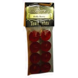 Trinity Candle Factory - Holly Berry - Tea Light Candle - 8 Pack
