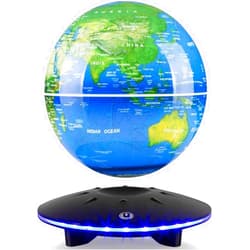 Vnemofey Floating Globe with LED Light Base, Magnetic Levitation Globe Lamp Ball World Map Display Gadget,Home Room and Office Desk Decor, Creative Gift
