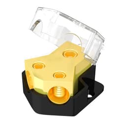 Joinfworld 12V Power Distribution Block Car Audio 2 Way Ground Distribution Block 0/2/4 Gauge in 4/8/10 Gauge Out 12 Volt Amp Distribution Block Splitter for Marine Automotive Car Boat