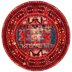 SAFAVIEH Vintage Hamadan Collection 11' Round Red / Multi VTH213A Oriental Traditional Persian Non-Shedding Dining Room Entryway Foyer Living Room Bedroom Area Rug