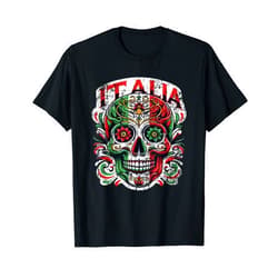 Threadrock Italia Skull Italy Flag Italian Pride T-Shirt