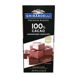 GHIRARDELLI Premium 100% Cacao Unsweetened Chocolate Baking Bar, 4 OZ Bar (12 Bars)
