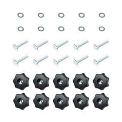 POWERTEC 71481 T Track Knob Kit w/ 7 Star Knob, 1/4-20 Threaded Bolts and Washers, 10 Pack, T Track Bolts, T Track Accessories for Woodworking Jigs and Fixtures