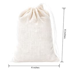 Tatuo 50 Pieces 4 x 6 Inches Muslin Bags Cotton Drawstring Bags Canvas Linen Bag Sachet Bag Reusable Empty Gift Pouch for Party Home Supplies(4 by 6 Inches)