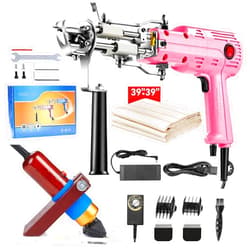 BESGEER Rug Tufting Gun with Carpet Trimmer Kit - Rug-Tuft-Gun-with-Tufting-Shears, 2 in 1 Cut & Loop Pile Carpet Gun, Carpet Gun kit,Christmas Brithday Gifts for Women Men (Pink)