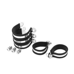 uxcell 35mm 304 Stainless Steel EPDM Rubber Lined P Clips Hose Pipe Clamp 5pcs