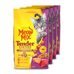 Meow Mix Tender Centers Basted Bites Dry Cat Food, Chicken & Tuna Flavor, 3 Pound (Pack of 4), Crunchy Outside Meaty Inside