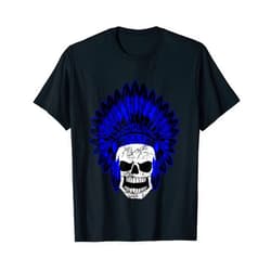Native American Indianer Häuptling Fasching Skull Indian Chief Skeleton Warbonnet Headpiece T-Shirt