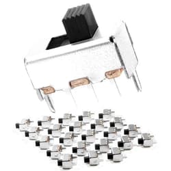 Chanzon SPDT Mini Micro Slide Switch 1p2t 2 Position 25pcs 3mm Toggle Vertical Slide Switch Panel Mount Small High Knob Vertical for PCB Arduino Breadboard Electronic Board Dip Miniature SlideSwitch