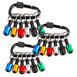 Valkynos 18pcs Bit Holder with Carabiner Gadgets for Men - Drill Bit Holder Cool Gadgets, 1/4 Bit Holder Key Chain For Nut Driver, Screwdriver & Drill Bits - Quick Change Bit Holder Design