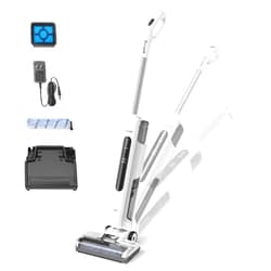 ECOWELL Wet Dry Vacuum Cordless Vacuum Mop Wash All in One, Self-Cleaning 0.1'' Dual-Sided Edge Cleaning, 8.2 lbs Lightweight Vacuum and Mop Combo for Hard Floors & Carpet, WCVP03