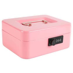 xydled Steel Cash Box Safe with Combination Lock,Money Safe Box with Removable Coin Tray,Medium,7.87