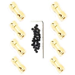 Befenybay 8 Pcs 3mm to 3mm Brass Connector Copper DIY Motor Flexible Shaft Coupling Joint Connector with Screws for Small Motor (3mm to 3mm)