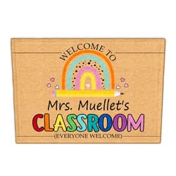 ZBIGTEE Classroom Doormat, Mental Health, Fall Classroom Decorations for Teachers, Classroom Door Decorations, Classroom Welcome Mat, Personalized Classroom Welcome Mat (Cute Welcome to Classroom)
