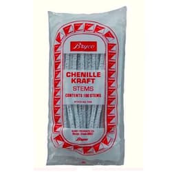 Preiser Scientific Bryco Chenille Kraft Brand Pipe Cleaners/Craft Stems, White, 150mm x 4mm Diameter, 100/PK (Shelf Pack of 10 PKs of 100)