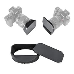 JJC Metal Square Lens Hood Shade for Fuji Fujifilm Fujinon XF 16-55mm f/2.8 R LM WR Lens, XF 16-55mm Metal Lens Hood, with Protective Hood Cap, No Vignetting, Not Affect The Use of 77mm Filter