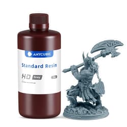 ANYCUBIC 3D Printer Resin, 405nm LCD UV-Curing 3D Resin, High Precision & Rapid Photopolymer Resin for LCD/DLP/SLA Resin 3D Printer (HD Grey, 1kg)
