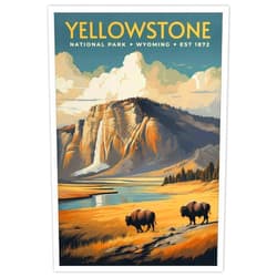Generic Vintage Yellowstone National Park Travel Poster Yellowstone Park Canvas Wall Art Nature Landscape Painting For Home Bedroom Dorm Living Room Wall Decor 12x16in Unframed