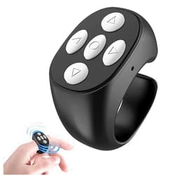 CHAOFLIGHT New Wireless Bluetooth Remote Control, Video Scrolling Ring Remote Control Page Turner Bluetooth Ring Scroller, Scrolling Rings Rechargeable Camera Video Remote (Black)