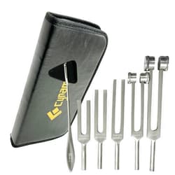 Cynamed 6 Pcs Set of Tuning Fork Aluminum Alloy Sensory Tuning Fork Activator C128 C 512 C256 C1024 C2048 +Reflex Percussion Taylor Hammer-Superior Tuning Fork Set