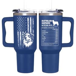 Couple Fox Australian Shepherd Gifts For Men, Australian Shepherd Owner Gifts, Birthday, Fathers Day Gift For Men, Christmas Presents For Dad, Present Ideas From Dogs To Dad, Dog Tumbler 40oz With Handle