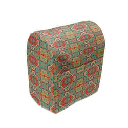 Ambesonne Turquoise Stand Mixer Cover, Indigenous Art Drawing Folk Tile Tribal, Kitchen Appliance Organizer Bag Cover with a Pocket, 6-8 Quarts, Turquoise and Orange
