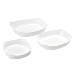 Rubbermaid DuraLite Glass Bakeware, 3 Pack, White
