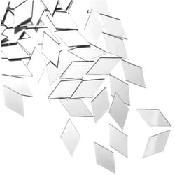 Geiserailie Diamond Shape Mosaic Tile Small Rhombus Mirror Mini Craft Square Triangle Glass Mirror Tile DIY for Art Wall Door Home Decorations(Diamond Shape,300 Pcs)