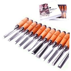 ATOPLEE 12pcs Wood Carving Chisel Set for Woodworking, Professional Wood Gouge Tools with Box and Roll Up Bags for Carpenter Craftsman Gift in Most Wood Carving Project