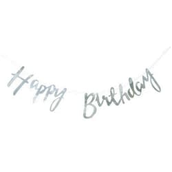 Cadpkler Silver happy birthday banner -Birthday Party Decorations - Birthday Decoration Party Supplies for Girls Boys Kids and Adults