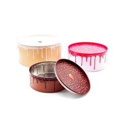 Suck UK - Cake Storage Tin | Set of 3 | Biscuit Tins | Kitchen Set | Storage | Cake Container | Stacking Round Tins | Nesting Containers | Tin Box 3 Colours Included