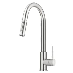 KRAUS Oletto Contemporary Pull-Down Single Handle Kitchen Faucet in Spot Free Stainless Steel, KPF-3104SFS