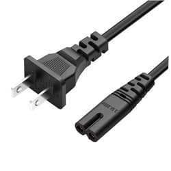 HUYADZ TV Power Cord Cable 6 Feet, Fit for Samsung, LG, TCL, Sony, Hisense 4k 8k UHD Crystal, Panasonic HDR LED QLED, TV Replacement 2 Prong Power Cable- UL Listed