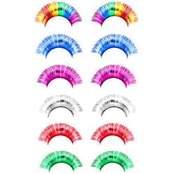 FRCOLOR Rainbow Eyelashes 6 Pairs Colorful Tinsel Glitter Lashes Halloween False Lashes Rainbow Accessories For Christmas Circus Dance Dress Cosplay Costumes Supplies
