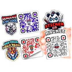 Generic QR Code Die Cut Sticker and Magnet with your Logo ║ Personalized Waterproof Qr Decal ║ Made in The USA ║ Over 5000 Variations Possible ║ Your Own Vinyl Decal QR Codes and Logo