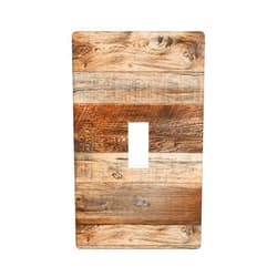 Aevaxy Brown Wood Single Light Switch Cover 1 Gang Toggle Switch Plate Covers, Rustic Farmhouse Wood Grain Decorative Wall Plates for Room Decor, 4.50 x 2.76 Inch