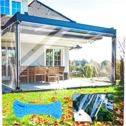 Sinessy Clear Tarp 3x6ft Clear Tarps Heavy Duty Water Resistant,14Mil Thickened Transparent Tear Resistant PVC Vinyl Tarpaulin Enclosurewith Grommets and Reinforced Edges for Patio,Porch and Outdoor