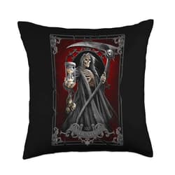 Spiral Original-Death Tarot-Gothic Reaper Throw Pillow, 18x18, Multicolor