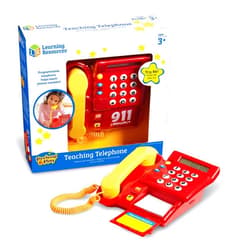 Learning Resources Teaching Telephone - 1 Piece, Ages 3+ Toddler Learning Toys, Pretend Play Telephone, Toy Telephone, Phone for Kids, Pre-Recorded Greetings, Develops Memory Skills