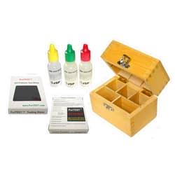 JSP/PuriTEST JSP 10k/14k/18k Gold Test Acid Solutions Tester Kit Detect Metals Scrap Jewelry + Wooden Box + PRO 2x2