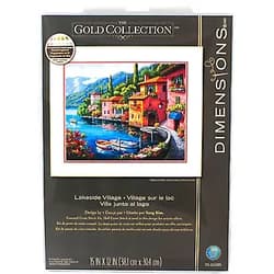 Dimensions 70-35285 Gold Collection Seaside Summer Village Advanced Counted Cross Stitch Kit, 16 Cnt. Light Blue Aida, 15