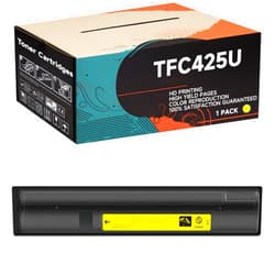 LVVS TFC425U Toner Cartridges Compatible for Toshiba E Studio 3025AC 3525AC 3525ACG 4525AC 5525AC 6525AC Printers, with Chip, High Yield 7000 Pages, Vivid Colors (Yellow)