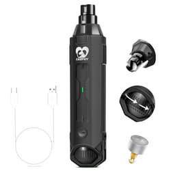Casfuy 6-Speed Dog Nail Grinder - Newest Enhanced Pet Nail Grinder Super Quiet Electric Dog Nail Trimmer Rechargeable Painless Paws Grooming & Smoothing Tool for Large Medium Small Dogs (Grey)