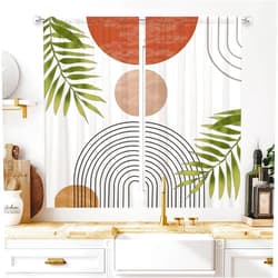 ABxinyoule Boho Kitchen Window Curtain Small Kitchen Curtains Velvet Curtain 24 x 36 inch Cafe Curtains Herb Living Room (Boho 24 x 36 in)