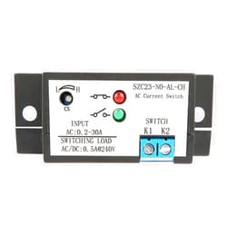 Keenso Current Sensing Switch, Normally Open AC Current Switch Adjustable AC 0.2-30A SZC23-NO-AL-CH for AC Current Measurement Monitoring Electronic Switch of Automatic Control System
