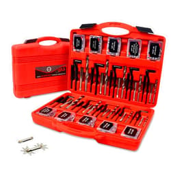 AKM 338Pc Thread Repair Kit, HSS Drill Helicoil Repair Kit SAE&METRIC，1/4
