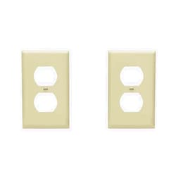 Enerlites 8821-I Duplex Receptacle Outlet Wall Plate, Standard Size 1-Gang, Polycarbonate Thermoplastic, Ivory (Pack of 2)