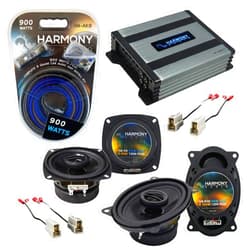Harmony Audio HA-A400.4 Amp Bundle HA-R4, HA-R46 Speakers Compatible with GEO Metro 1992-1994 Factory Speaker Replacement
