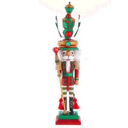 Kurt S. Adler Hollywood Nutcrackers Hollywood Red and Green Leaves Hat Nutcracker, 18-Inch, Multicolored